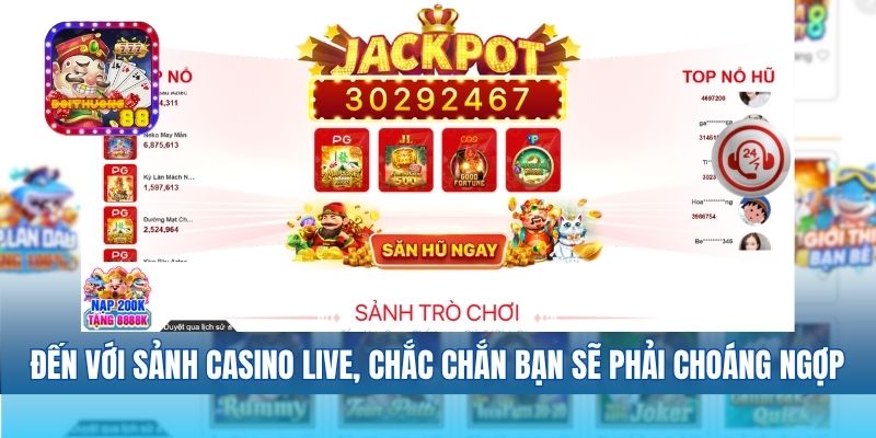 Đến với sảnh Casino Live, chắc chắn bạn sẽ phải choáng ngợp